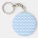 Weißes und blaues Tupfen-Muster. Spotty. Schlüsselbänder