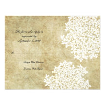 Weißes Vintages Hochzeit MIT BLUMENUAWG Ankündigung