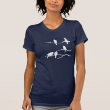Weißes Vogel-Silhouette-T-Shirt