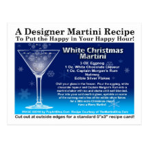 Weißes Weihnachtsmartini-Rezept-Postkarte