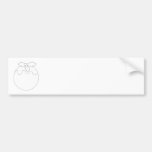 Weißes Weihnachtspudding. Einfache schwarze Linie Auto Sticker