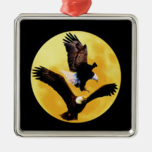Weißkopfseeadler und Vollmond Weinachtsornamente