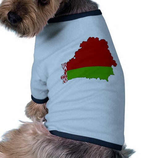 Weißrussland-Flaggen-Karte Größengleich Haustier T-shirts