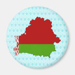 Weißrussland-Flaggen-Karte Größengleich Magnets