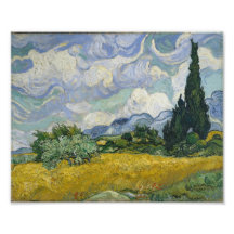 Weizen-Feld mit Zypressen durch Vincent van Gogh Photographischer Druck
