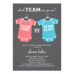Welches Team? Geschlechts-aufschlussreiche Babypar Einladungskarte