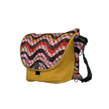 Wellen des Ginghams surfendes gelbes Rickshaw-Bote Kurier Tasche