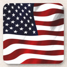 Wellenartig bewegende amerikanische Flagge Untersetzer
