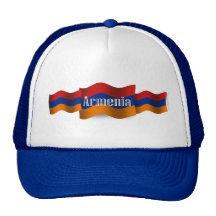 Wellenartig bewegende Flagge Armeniens Baseball Mützen