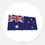 Wellenartig bewegende Flagge Australiens Runder Aufkleber