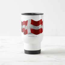 Wellenartig bewegende Flagge Dänemarks Kaffeetassen