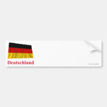 Wellenartig bewegende Flagge Deutschlands mit Name Autoaufkleber