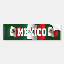 Wellenartig bewegende Flagge Mexikos Auto Aufkleber