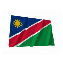 Wellenartig bewegende Flagge Namibias Postkarte