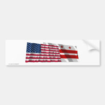 Wellenartig bewegende Flagge Vereinigter Staaten u Auto Sticker