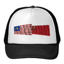 Wellenartig bewegende Flaggen Malaysias u. Kedahs Baseball Kappen