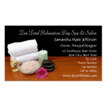 Wellness-Center/Massage-/Pedicure-Salon-Szenen-Sch Visitenkarten Vorlagen