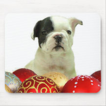 Welpe der Weihnachtsfranzösischen Bulldogge Mauspads