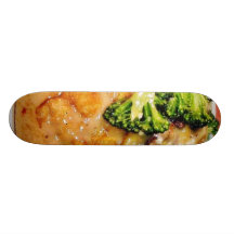 Wels-Brokkoli Piccata Nahrung, die Abendessen koch Personalisierte Skatedecks