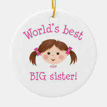 Weltbeste große Schwester - braunes Haar Ornamente