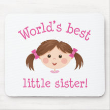 Weltbeste kleine Schwester - braunes Haar Mauspads