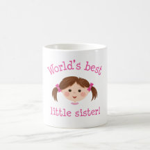 Weltbeste kleine Schwester - braunes Haar Tee Tassen
