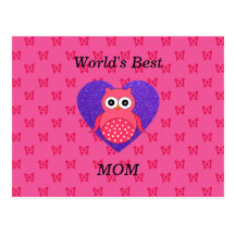 Weltbeste Mamma-Rosaeule Postkarte