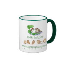 Weltbeste Schwester-Spatzen-Familie Kaffee Tasse