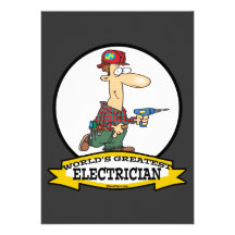 WELTBESTER CARTOON DER ELEKTRIKER-MANN-II ANKÜNDIGUNGSKARTE