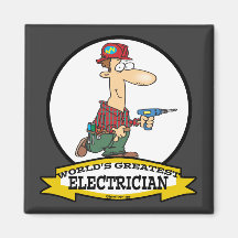 WELTBESTER CARTOON DER ELEKTRIKER-MANN-II KÜHLSCHRANKMAGNET