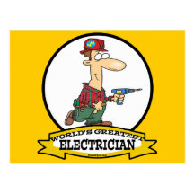 WELTBESTER CARTOON DER ELEKTRIKER-MANN-II POSTKARTEN