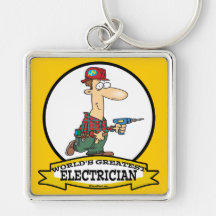 WELTBESTER CARTOON DER ELEKTRIKER-MANN-II SCHLÜSSELANHÄNGER