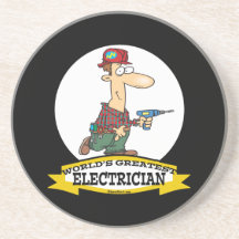 WELTBESTER CARTOON DER ELEKTRIKER-MANN-II BIERDECKEL