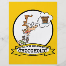 WELTBESTER CHOCOHOLIC FRAUEN-CARTOON VOLLFARBIGE FLYER