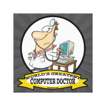 WELTBESTER COMPUTER-DOKTOR MEN CARTOON GESPANNTE GALERIE DRUCKE
