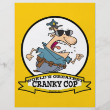 WELTBESTER CRANKY POLIZIST-MANN-CARTOON FLYERDESIGN