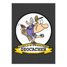 WELTBESTER GEOCACHER MANN-CARTOON EINLADUNGSKARTE