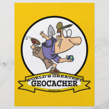 WELTBESTER GEOCACHER MANN-CARTOON FLYERDRUCK