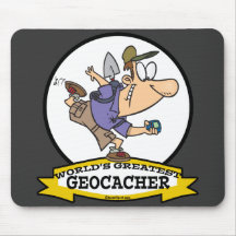 WELTBESTER GEOCACHER MANN-CARTOON MAUSPAD