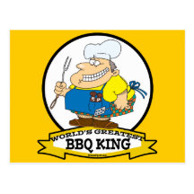 WELTBESTER GRILLEN-KÖNIG MEN CARTOON POSTKARTEN