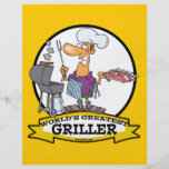 WELTBESTER GRILLVORRICHTUNGS-MANN-CARTOON BEDRUCKTE FLYER