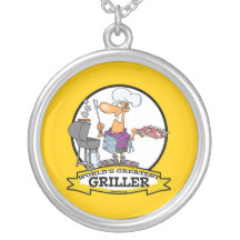WELTBESTER GRILLVORRICHTUNGS-MANN-CARTOON SELBST GESTALTETE HALSKETTE