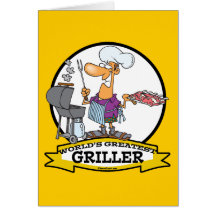 WELTBESTER GRILLVORRICHTUNGS-MANN-CARTOON GRUßKARTE
