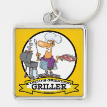 WELTBESTER GRILLVORRICHTUNGS-MANN-CARTOON SCHLÜSSELANHÄNGER