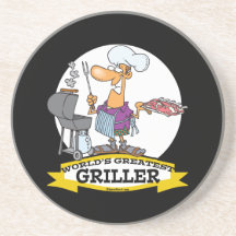 WELTBESTER GRILLVORRICHTUNGS-MANN-CARTOON GETRÄNKEUNTERSETZER