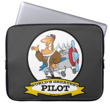 WELTBESTER MANN-CARTOON DES PILOTii Laptop Computer Schutzhülle