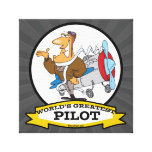 WELTBESTER MANN-CARTOON DES PILOTii Leinwand Drucke