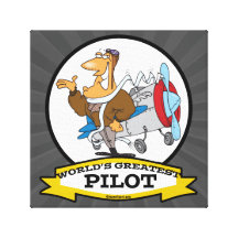 WELTBESTER MANN-CARTOON DES PILOTii Leinwand Drucke