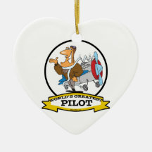 WELTBESTER MANN-CARTOON DES PILOTii Ornamente