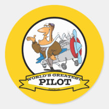 WELTBESTER MANN-CARTOON DES PILOTii Sticker